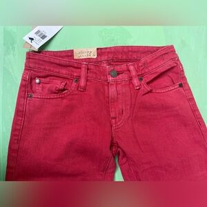 RALPH LAUREN LOW RISE VINTAGE Skinny Jeans BRICKS Red SIZE 24 NEW WITH TAGS